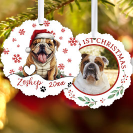 Christmas American Bulldog gepersonaliseerd Ornament Kaart