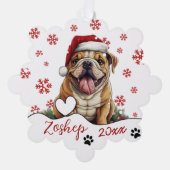 Christmas American Bulldog gepersonaliseerd Ornament Kaart (Voorkant)