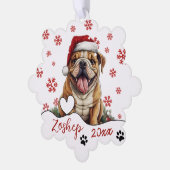 Christmas American Bulldog gepersonaliseerd Ornament Kaart (Links)