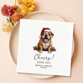 Christmas American Bulldog gepersonaliseerde proos Servet