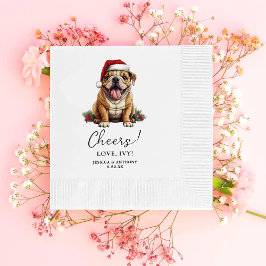 Christmas American Bulldog gepersonaliseerde proos Servet