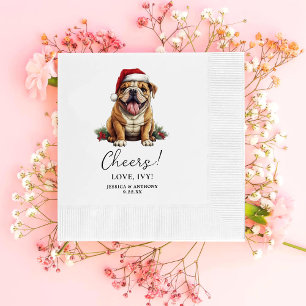 Christmas American Bulldog gepersonaliseerde proos Servet