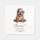 Christmas American Bulldog gepersonaliseerde proos Servet (Voorkant)