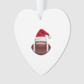 Christmas American Football Ball Santa Hat (1) Ornament (voorkant)