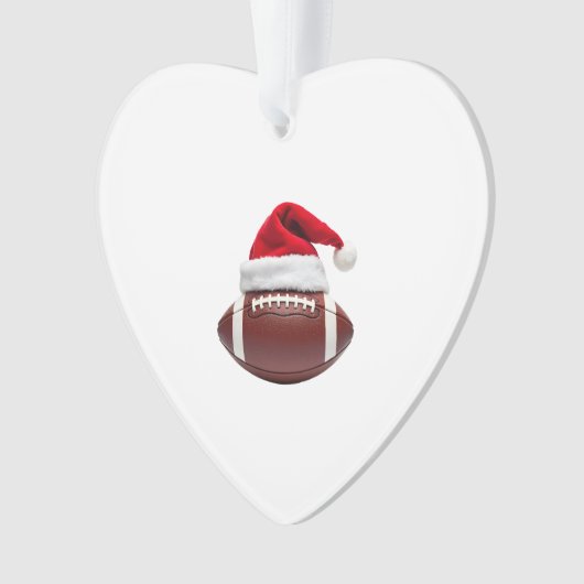 Christmas American Football Ball Santa Hat (1) Ornament (voorkant)