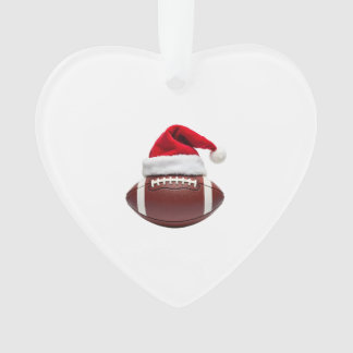 Christmas American Football Ball Santa Hat (1) Ornament