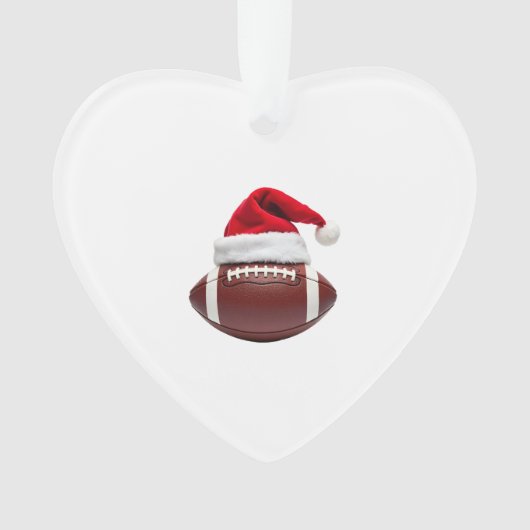 Christmas American Football Ball Santa Hat (1) Ornament (voorkant)