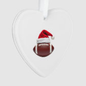 Christmas American Football Ball Santa Hat (1) Ornament (voorkant)