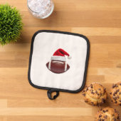 Christmas American Football Ball Santa Hat (1) Pannenlap (Top down)