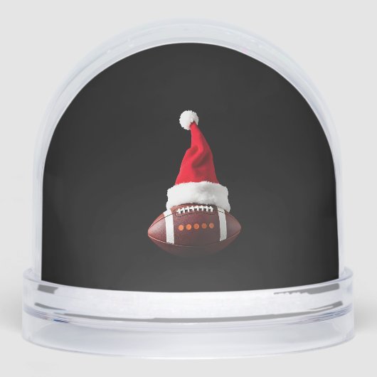 Christmas American Football Ball Santa Hat (1) Sneeuwbol (Voorkant)