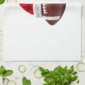 Christmas American Football Ball Santa Hat (1) Theedoek (Gevouwen)