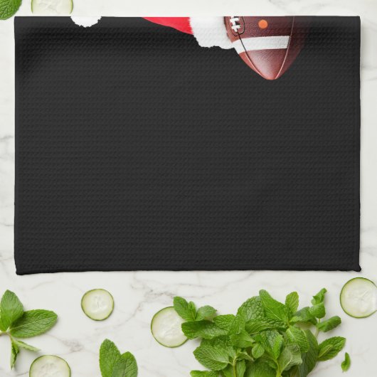 Christmas American Football Ball Santa Hat (1) Theedoek (Gevouwen)