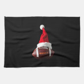 Christmas American Football Ball Santa Hat (1) Theedoek (Horizontaal)