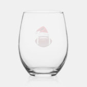 Christmas American Football Ball Santa Hat (1) Wijnglas Zonder Voet (Achterkant)