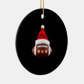 Christmas American Football Ball Santa Hat (2) Keramisch Ornament (Rechts)