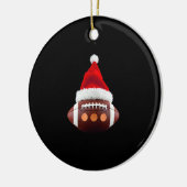 Christmas American Football Ball Santa Hat (2) Keramisch Ornament (Links)