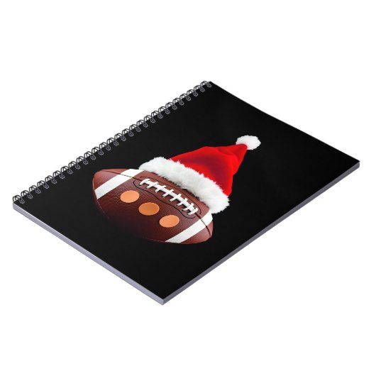 Christmas American Football Ball Santa Hat (2) Notitieboek (Linkerzijde)