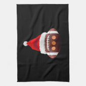 Christmas American Football Ball Santa Hat (2) Theedoek (Verticaal)