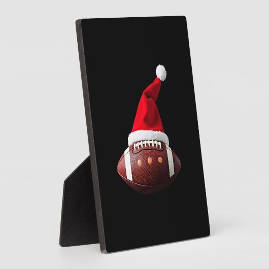 Christmas American Football Ball Santa Hat (3) Fotoplaat (Zijkant)