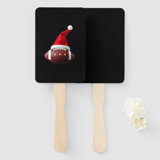 Christmas American Football Ball Santa Hat (3) Handwaaier (Voorkant en achterkant)