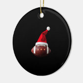 Christmas American Football Ball Santa Hat (3) Keramisch Ornament (Links)