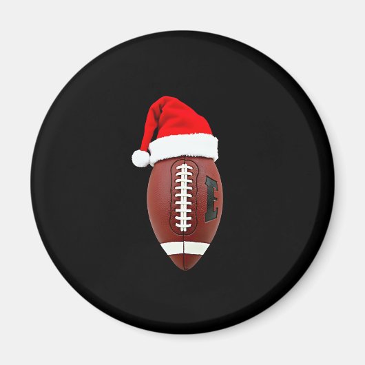 Christmas American Football Ball Santa Hat (3) Magneet (Voorkant)