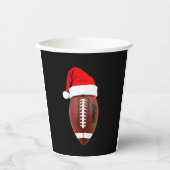 Christmas American Football Ball Santa Hat (3) Papieren Bekers (Voorkant)