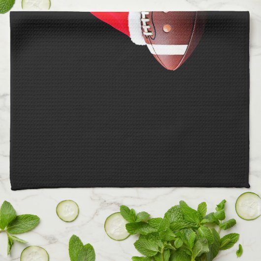 Christmas American Football Ball Santa Hat (3) Theedoek (Gevouwen)