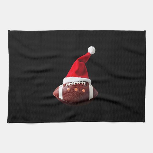 Christmas American Football Ball Santa Hat (3) Theedoek (Horizontaal)