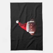 Christmas American Football Ball Santa Hat (3) Theedoek (Verticaal)