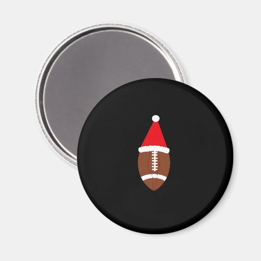 Christmas American Football Ball Santa Hat (4) Magneet (Voorkant / Achterkant)