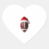 Christmas American Football Ball Santa Hat Hart Sticker (Voorkant)