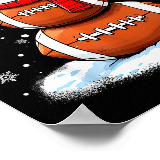 Christmas American Football Snowman Xmas Srt Men B Poster (Hoek)