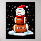 Christmas American Football Snowman Xmas Srt Men B Poster (Voorkant)