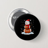 Christmas American Football Snowman Xmas Srt Men B Ronde Button 5,7 Cm (Voorkant /achterkant)