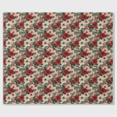 Christmas Anemone Floral Background holiday Cadeaupapier (Vlak)