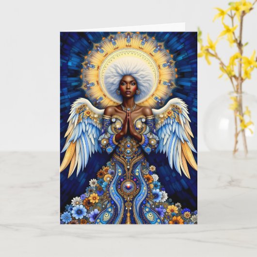 Christmas Angel 5x7 kerst Kaart (Gele Bloem)