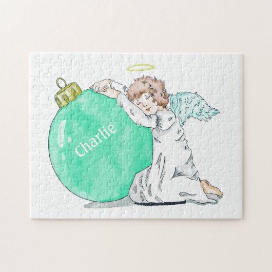 Christmas Angel aangepaste naam puzzel (Horizontaal)