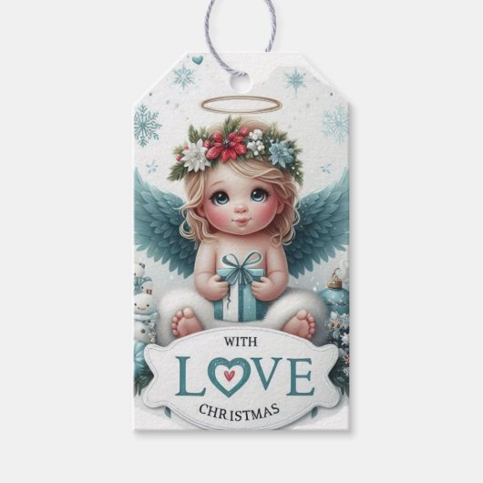 Christmas Angel baby Gift label Cadeaulabel (Voorkant)