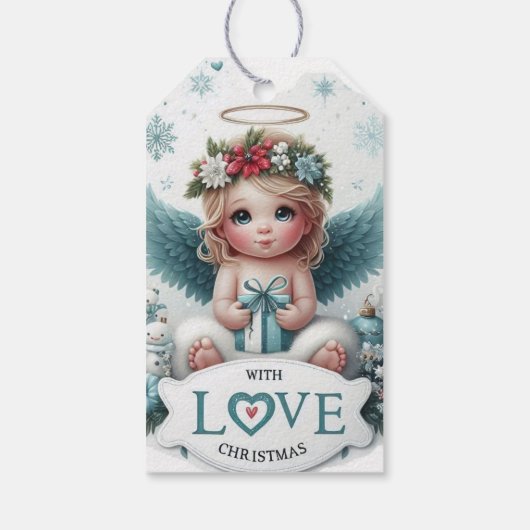 Christmas Angel baby Gift label Cadeaulabel (Achterkant)