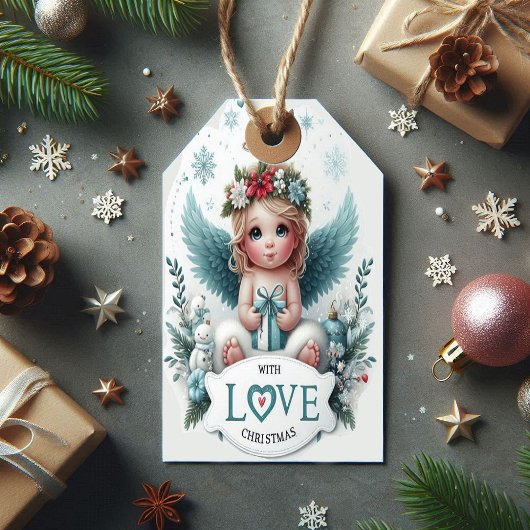 Christmas Angel baby Gift label Cadeaulabel