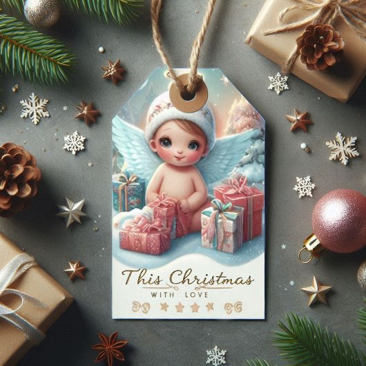 Christmas Angel Baby Gift Label Cadeaulabel