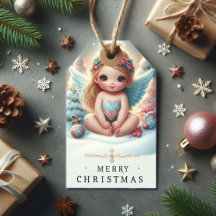 Christmas Angel baby Gift Label