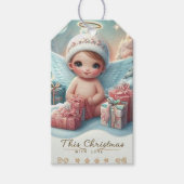 Christmas Angel Baby Gift Label Cadeaulabel (Voorkant)