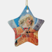 CHRISTMAS ANGEL Blue Sapphire Star Keramisch Ornament (Rechts)