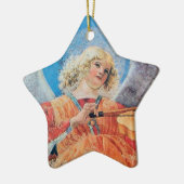 CHRISTMAS ANGEL Blue Sapphire Star Keramisch Ornament (Links)