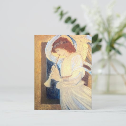 Christmas Angel Briefkaarten Burne-Jones Gold Whit (Staand voorkant)