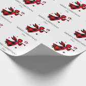 Christmas Angel Buffalo Plaid Holiday – Aangepaste Cadeaupapier (Hoek)