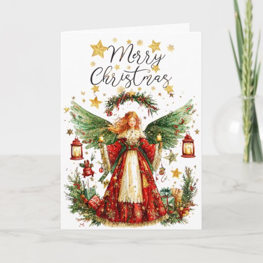 Christmas Angel & Christmas presents Christmas Kaart (Voorkant)