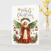 Christmas Angel & Christmas presents Christmas Kaart (Gele Bloem)